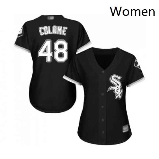 Womens Chicago White Sox 48 Alex Colome Replica Black Alternate Home Cool Base Baseball Jersey